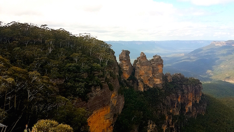 Blick auf die Three Sisters in den Blue Mountains